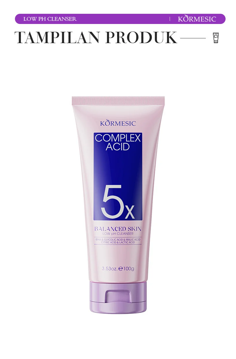 5X Complex Acid Low pH Cleanser 100g - Gentle Daily Facial Cleansing 10 low ph facial cleanser spu958536654667 desc 10