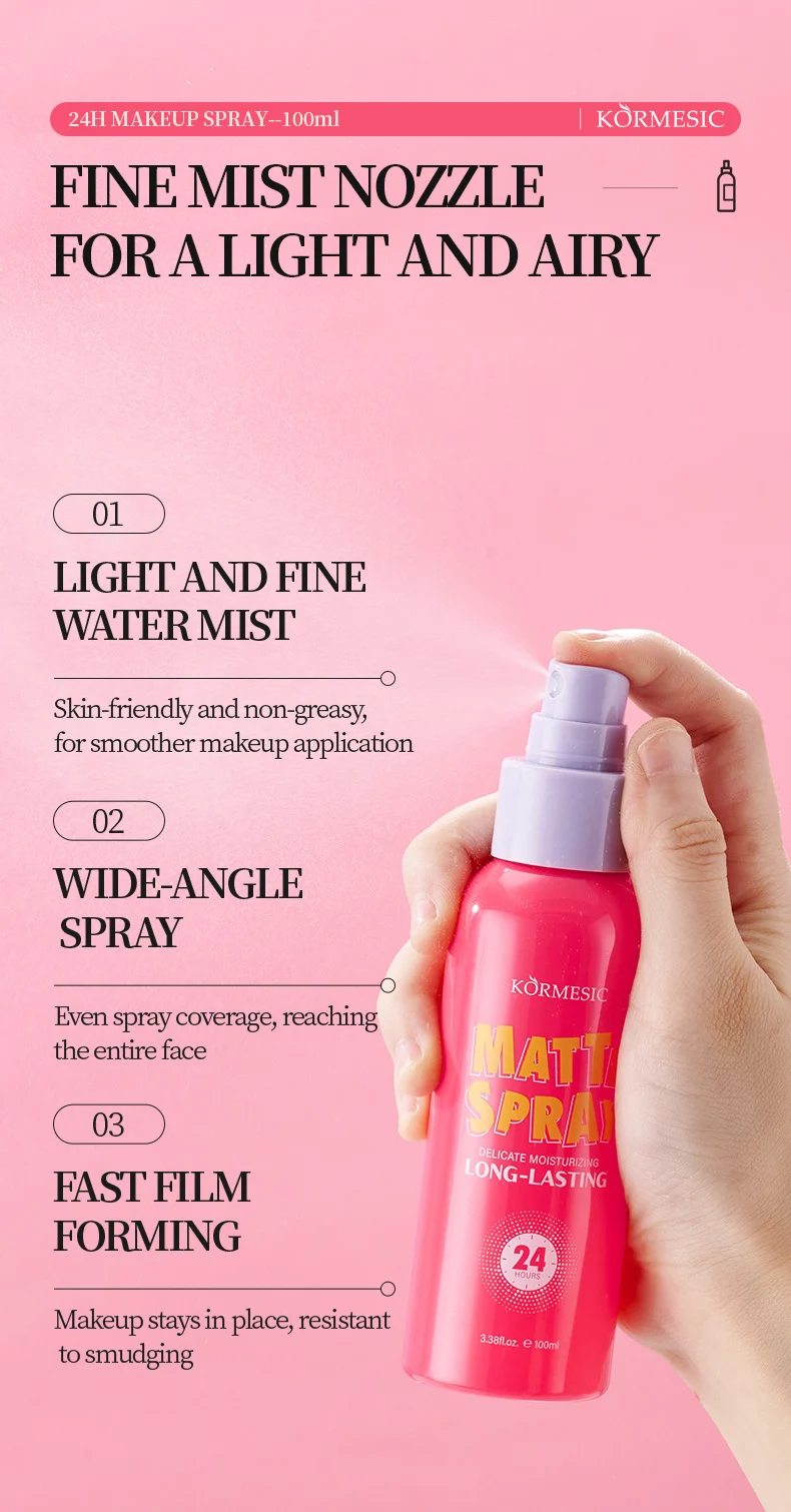 24H Long-Lasting Makeup Setting Spray - Matte & Water Glow (100ml) 5 makeup setting spray spu836820917919 desc 5