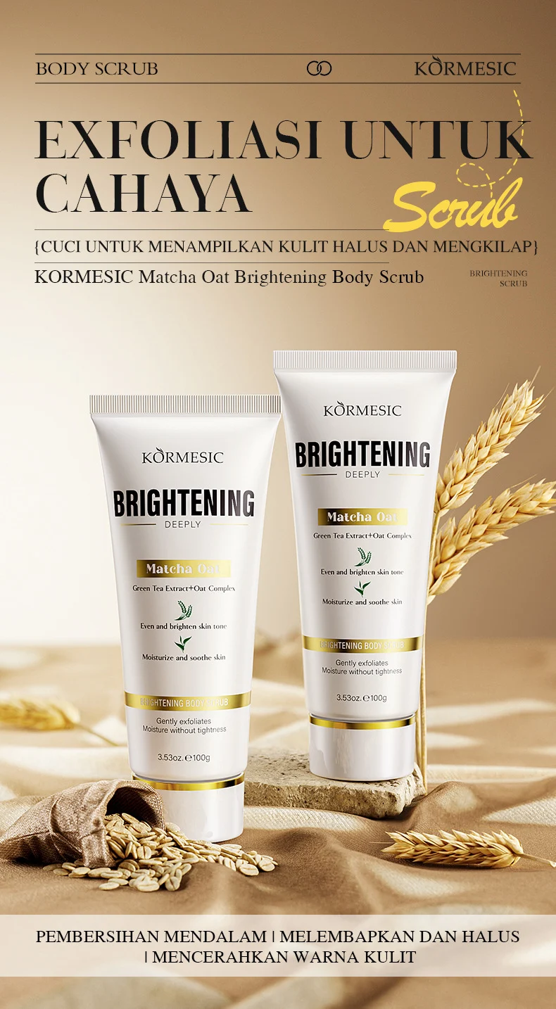 Matcha Oat Brightening Body Scrub - Gentle Exfoliation & Moisture 3 matcha oat brightening body scrub spu961105147935 desc 3