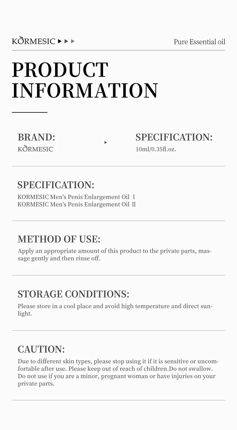 Men's Penis Enlargement Oil - Pure Botanical Essential Oil - 10ml 2 mens penis enlargement oil spu917071332252 desc 2
