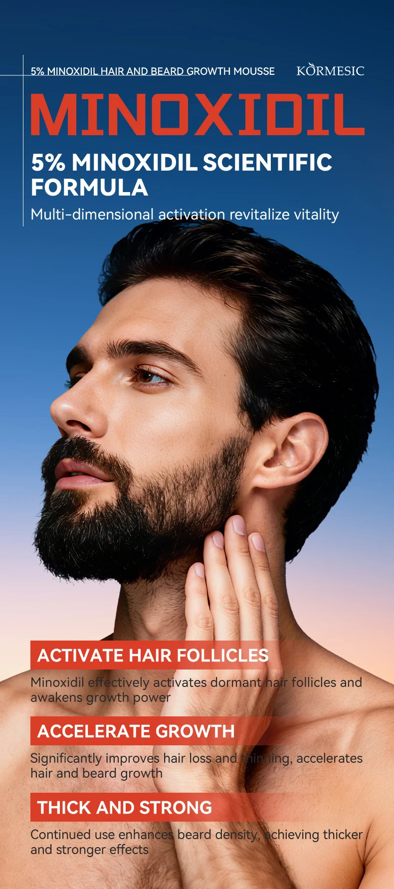 5% Minoxidil Hair & Beard Growth Mousse - 60ml for Thicker Hair 3 minoxidil hair beard growth mousse spu988344305130 desc 3