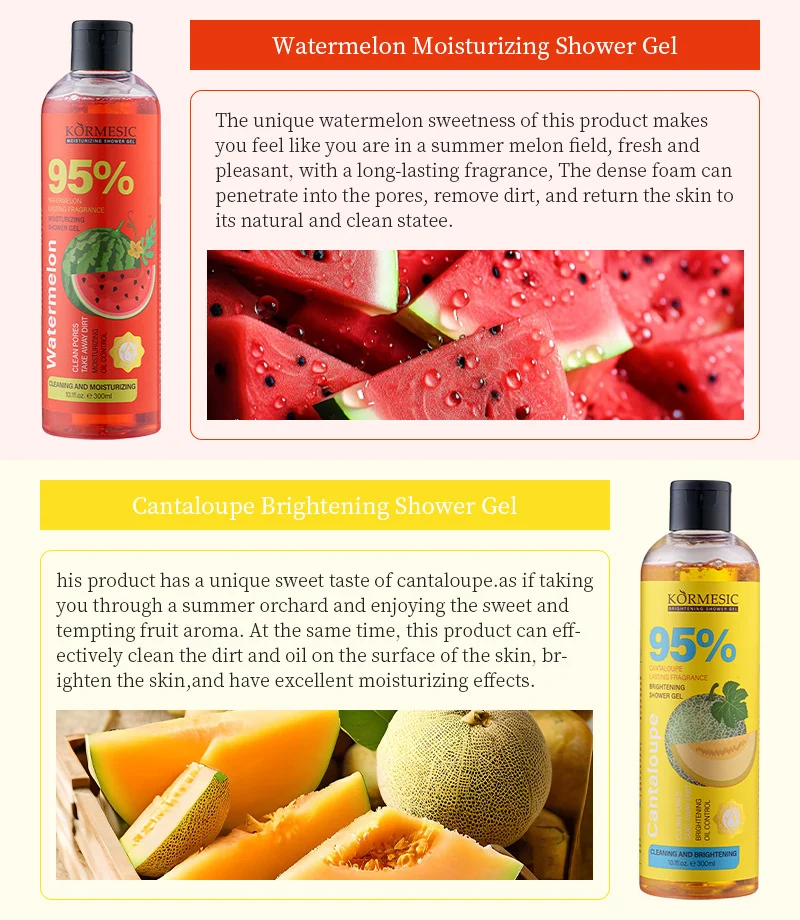 Brightening Moisturizing Shower Gel - Watermelon & Cantaloupe 300ml 3 moisturizing brightening shower gel spu793871622609 desc 3