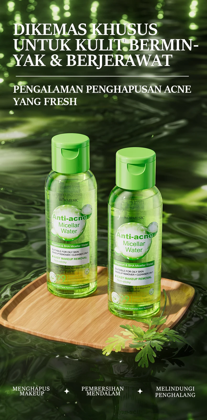 Mugwort & BHA Anti-Acne Micellar Water - 2-in-1 Cleanser for Oily Skin 1 mugwort bha micellar water spu957512974817 desc 1
