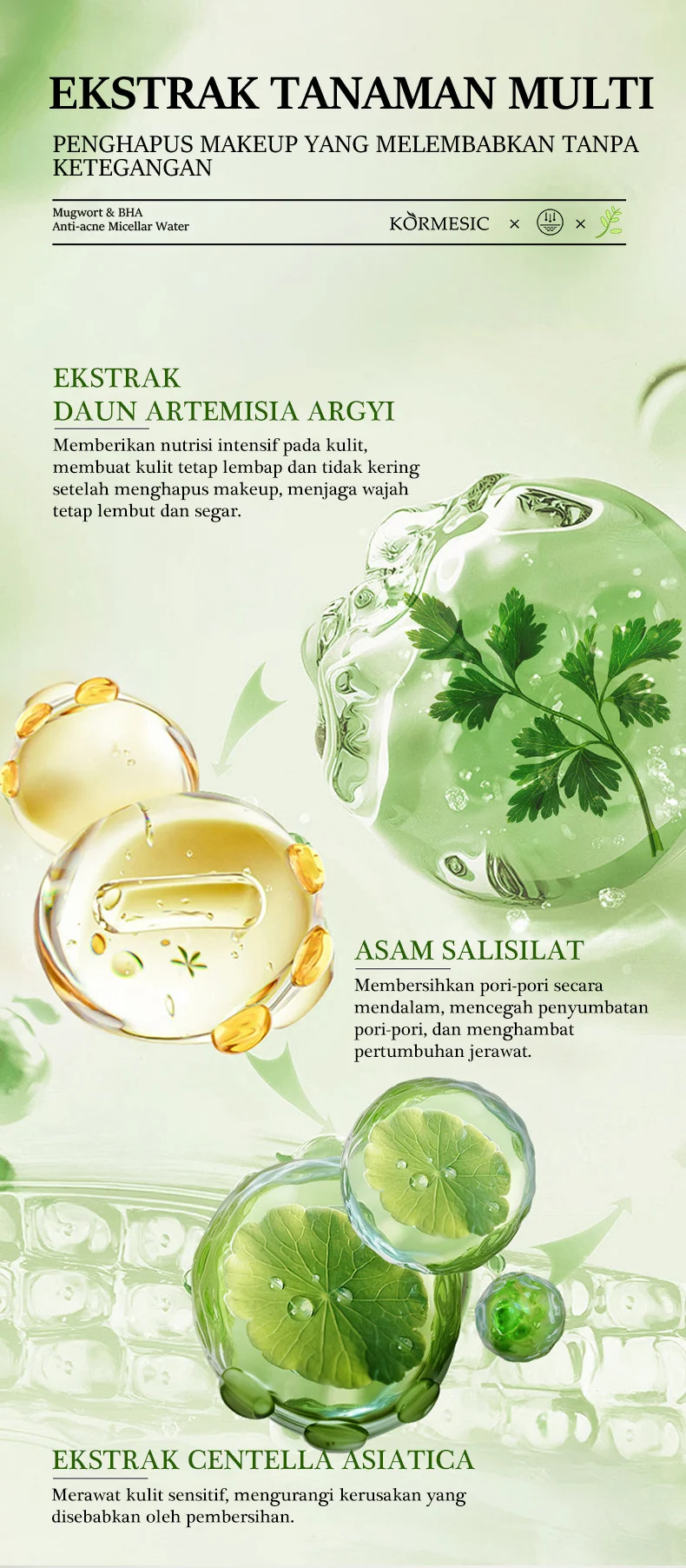 Mugwort & BHA Anti-Acne Micellar Water - 2-in-1 Cleanser for Oily Skin 4 mugwort bha micellar water spu957512974817 desc 4