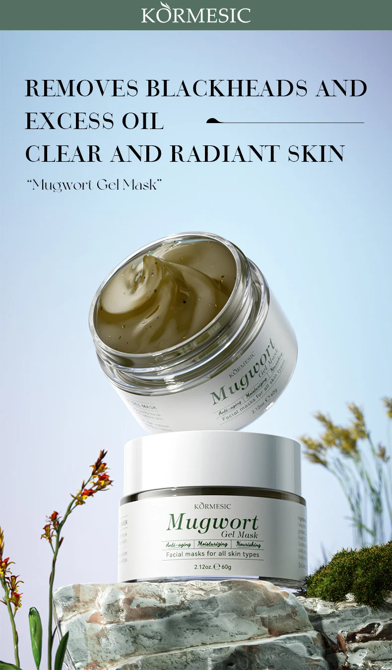 Mugwort Gel Mask for Deep Cleansing & Hydration - 15-20 Min Treatment 1 mugwort gel face mask spu892607131772 desc 1