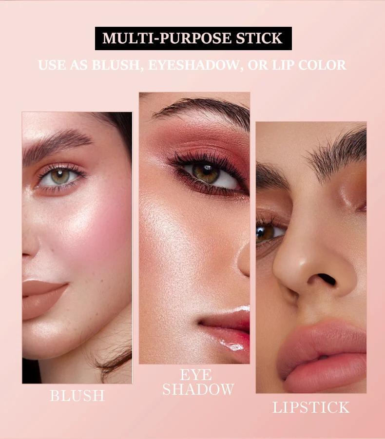 Multi-Purpose Blush Stick - Long-Lasting Cream Blush 4 multi purpose blush stick spu851237561595 desc 4