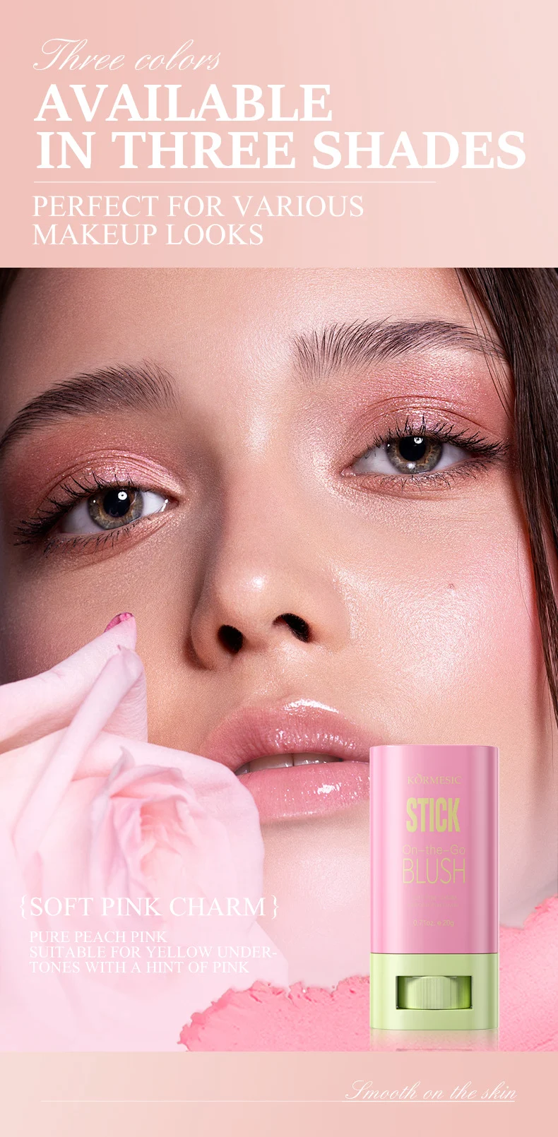 Multi-Purpose Blush Stick - Long-Lasting Cream Blush 5 multi purpose blush stick spu851237561595 desc 5