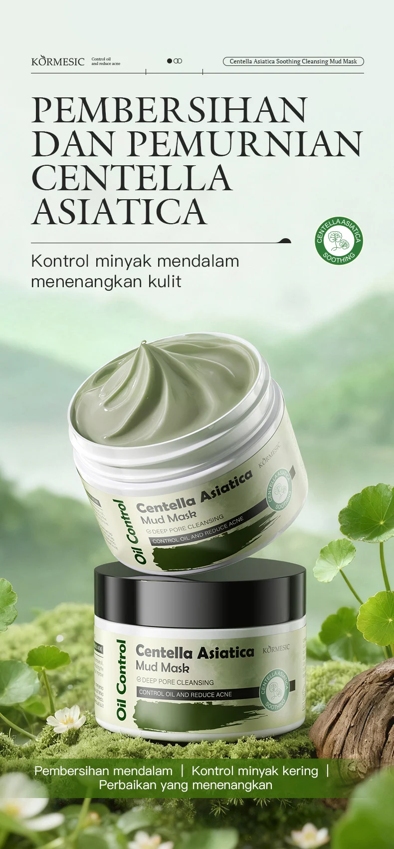 Centella Asiatica Soothing Oil Control Mud Mask - Deep Pore Cleanser 1 oil control mud mask spu980611437376 desc 1