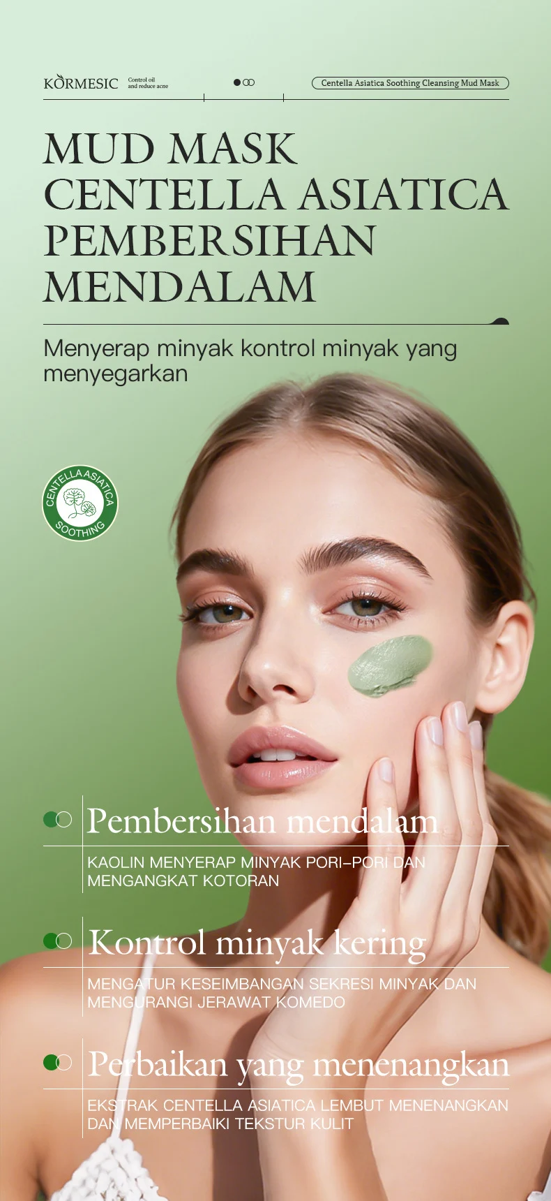 Centella Asiatica Soothing Oil Control Mud Mask - Deep Pore Cleanser 3 oil control mud mask spu980611437376 desc 3
