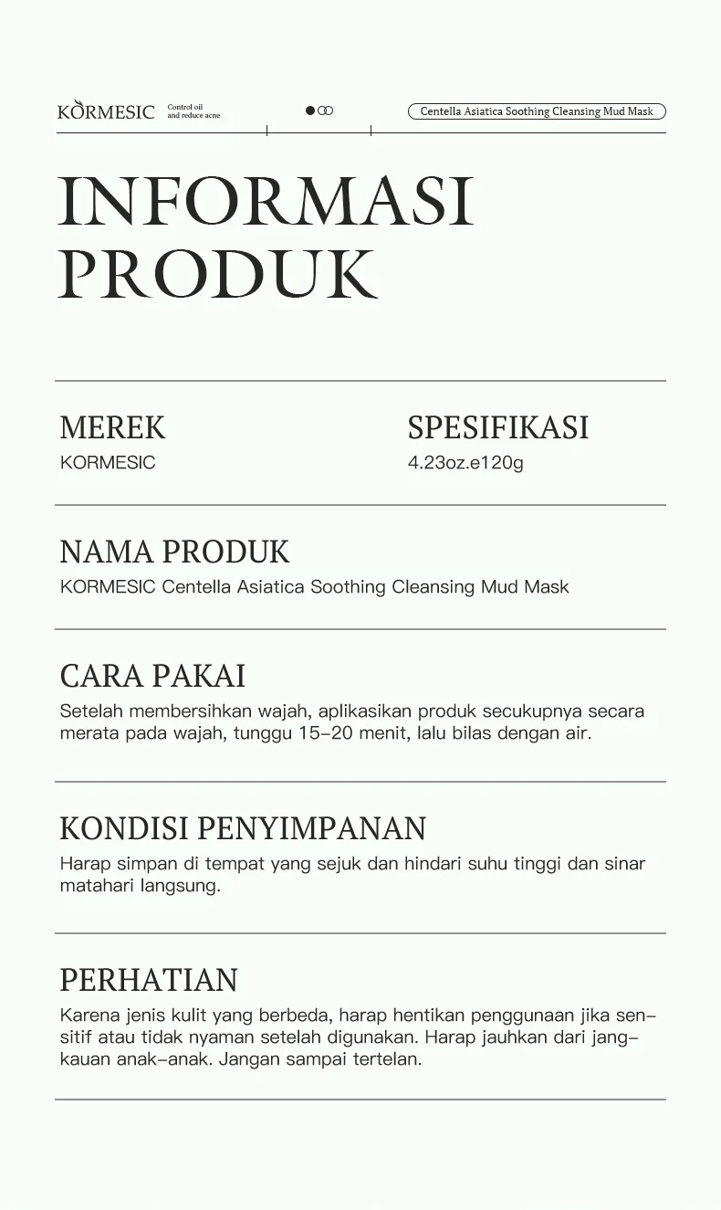 Centella Asiatica Soothing Oil Control Mud Mask - Deep Pore Cleanser 7 oil control mud mask spu980611437376 desc 7