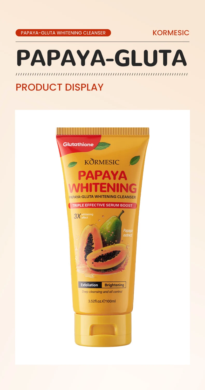 Papaya Glutathione Whitening Cleanser - Brightening & Deep Cleansing (100ml) 10 papaya glutathione whitening cleanser spu982811784428 desc 10