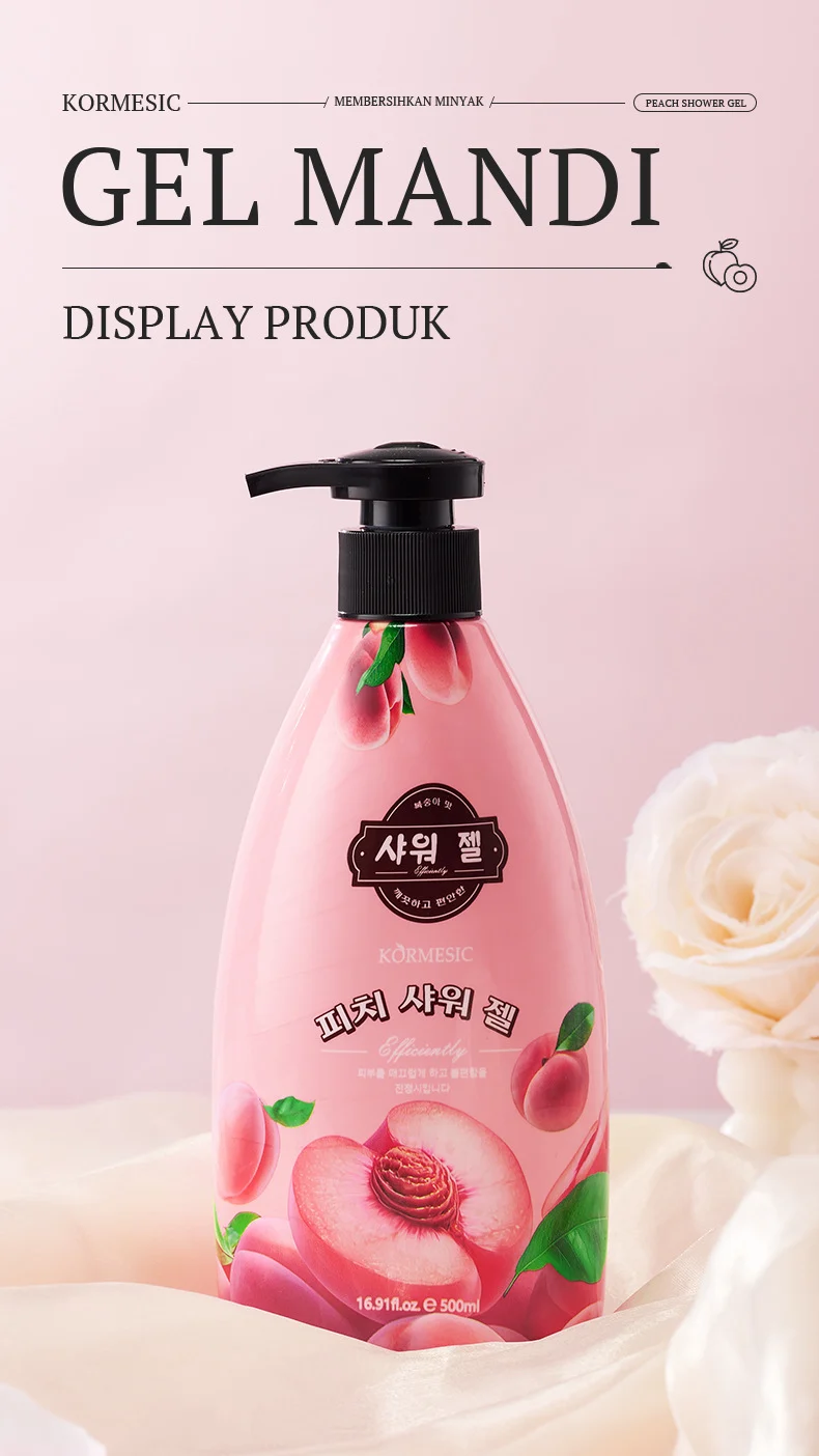 Peach Shower Gel - Smooth Glowing Skin Body Wash 500ml 7 peach shower gel spu878134439528 desc 7