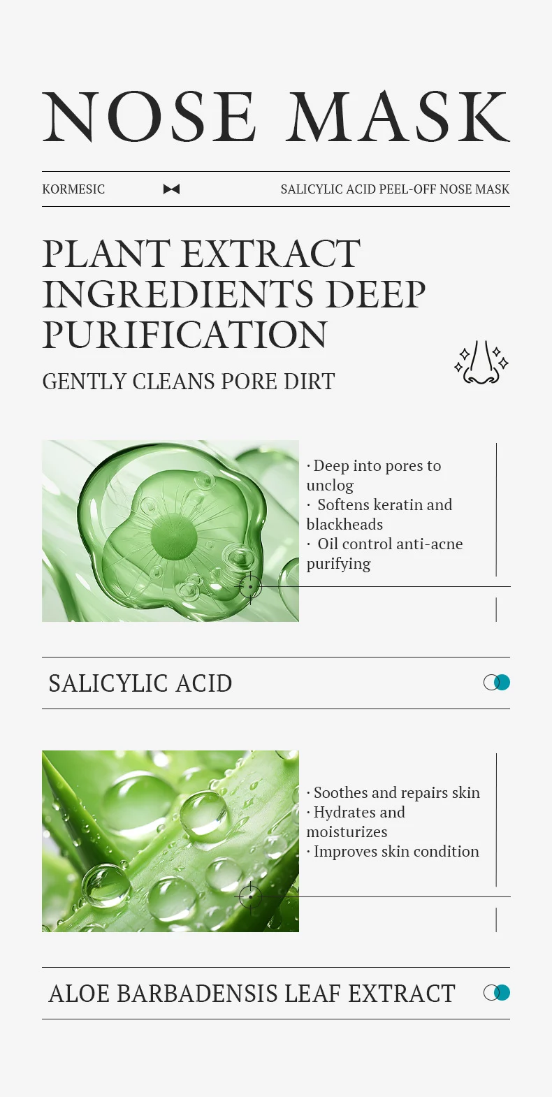 Salicylic Acid Peel Off Nose Mask for Blackhead Removal & Oil Control 60g 3 peel off nose mask spu977585977686 desc 3