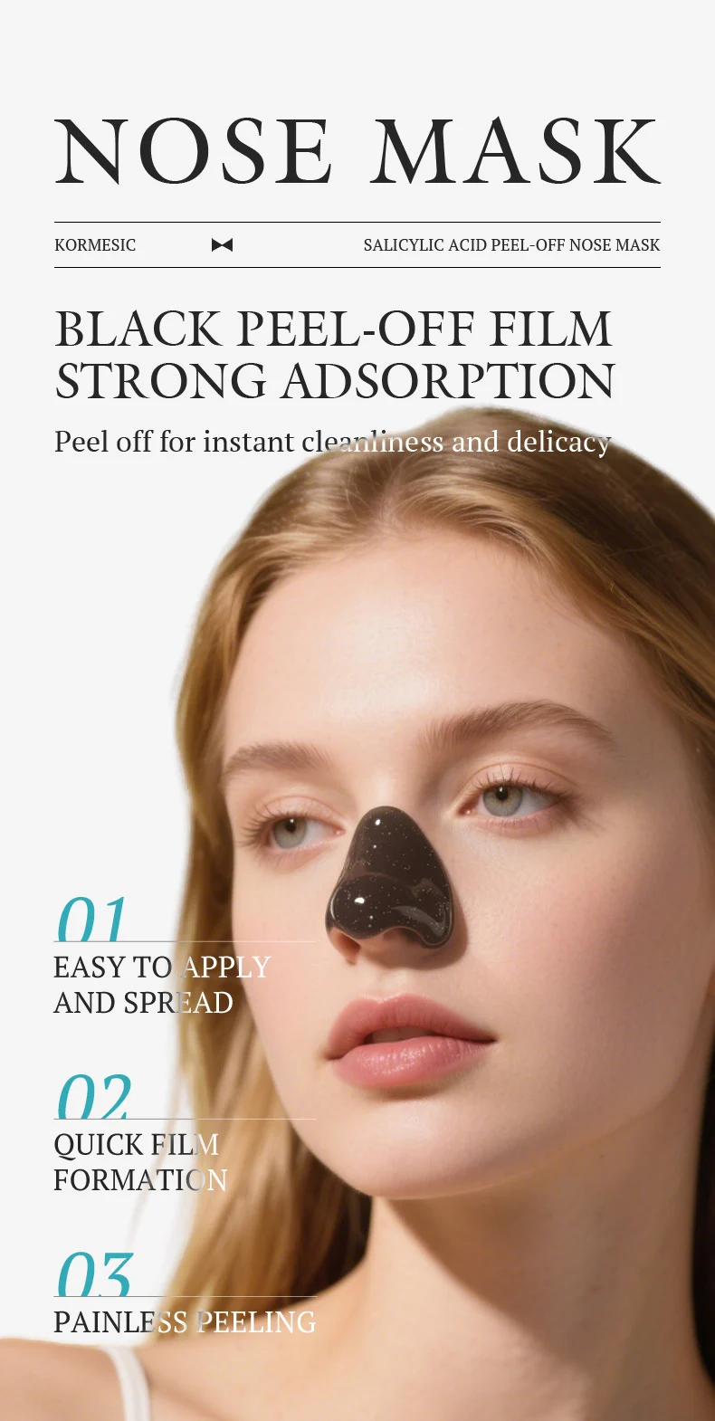 Salicylic Acid Peel Off Nose Mask for Blackhead Removal & Oil Control 60g 5 peel off nose mask spu977585977686 desc 5