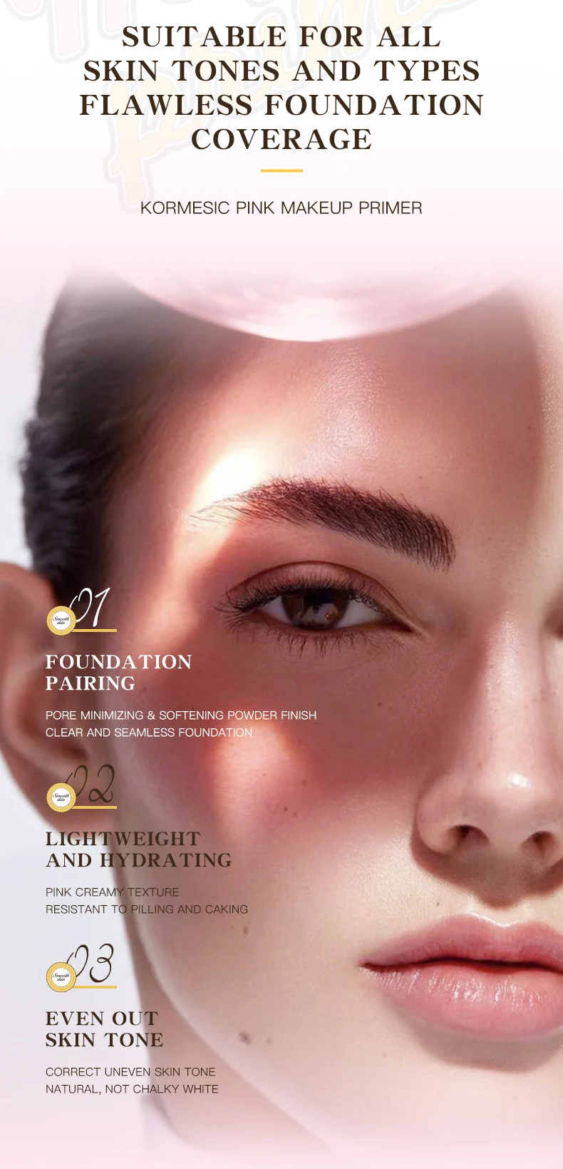 Pink Makeup Primer - Pore Minimizing & Hydrating Foundation Base 2 pink makeup primer spu816547151259 desc 2