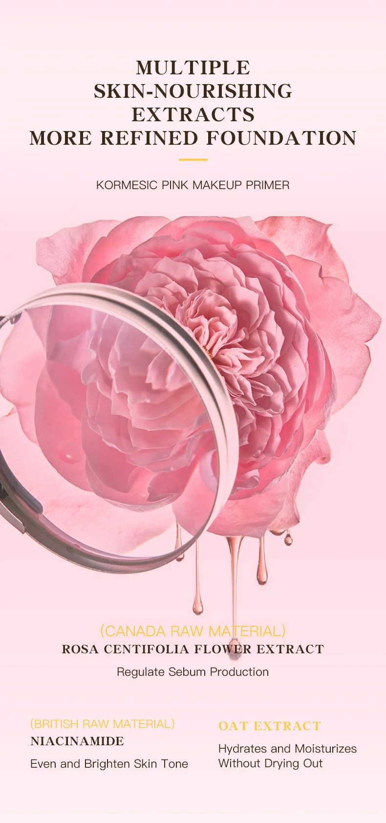 Pink Makeup Primer - Pore Minimizing & Hydrating Foundation Base 3 pink makeup primer spu816547151259 desc 3