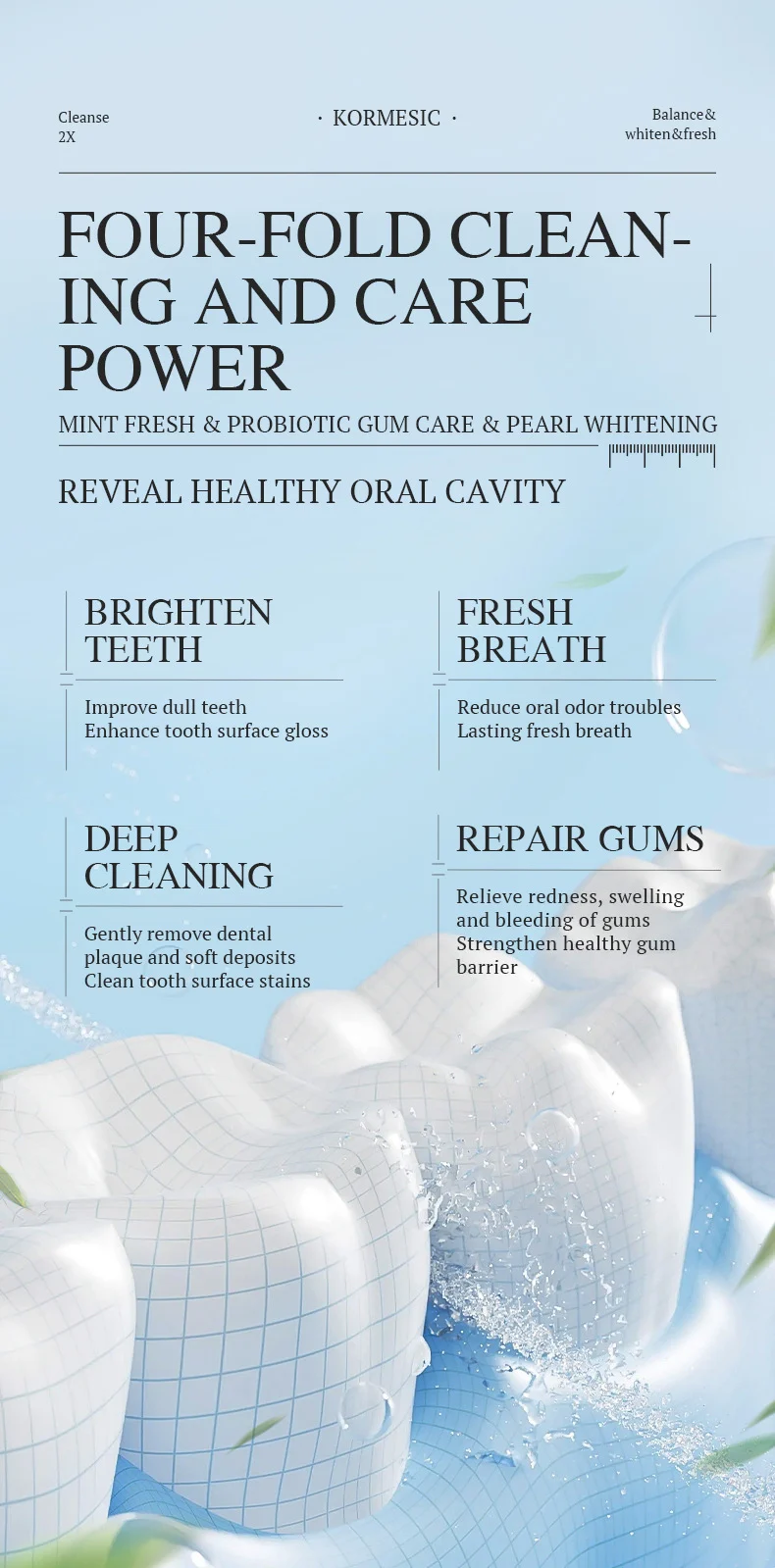 Mint, Pearl & Probiotic Toothpaste Set for Gum Care & Whitening 3 probiotic toothpaste set spu993980949499 desc 3