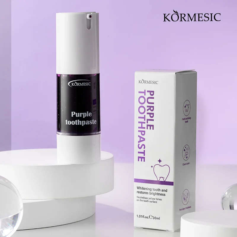 Purple Whitening Toothpaste for Bright Teeth & Fresh Breath - 30ml 1 purple whitening toothpaste spu807890183345 desc 1