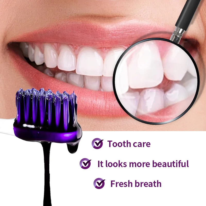 Purple Whitening Toothpaste for Bright Teeth & Fresh Breath - 30ml 10 purple whitening toothpaste spu807890183345 desc 10