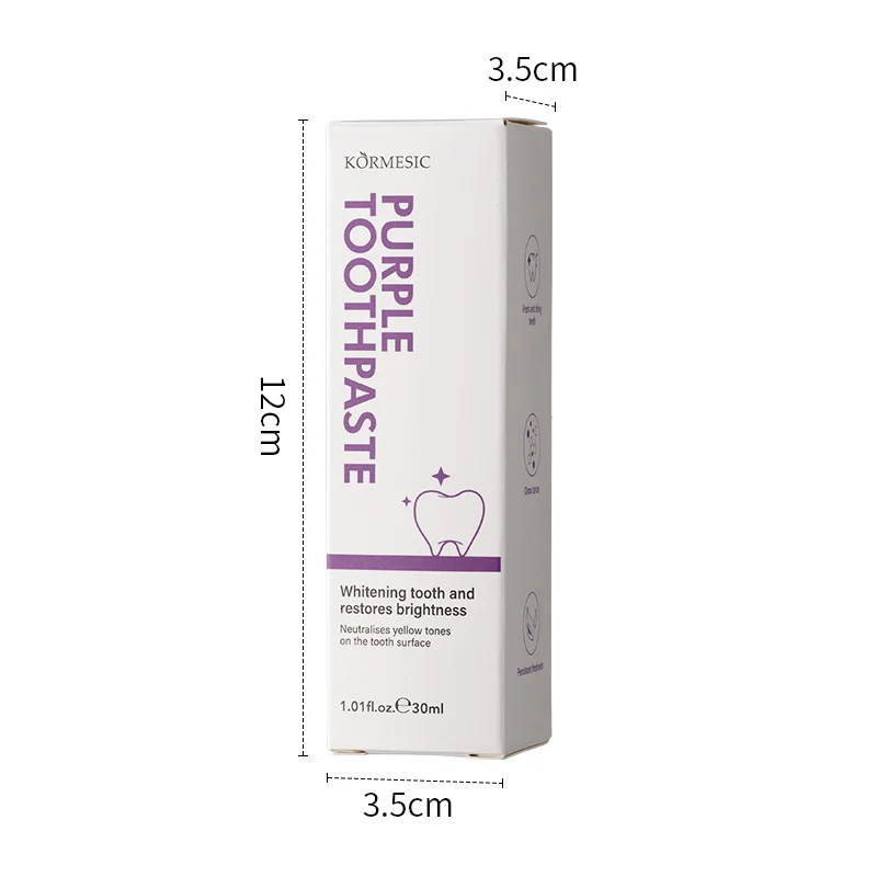 Purple Whitening Toothpaste for Bright Teeth & Fresh Breath - 30ml 6 purple whitening toothpaste spu807890183345 desc 6