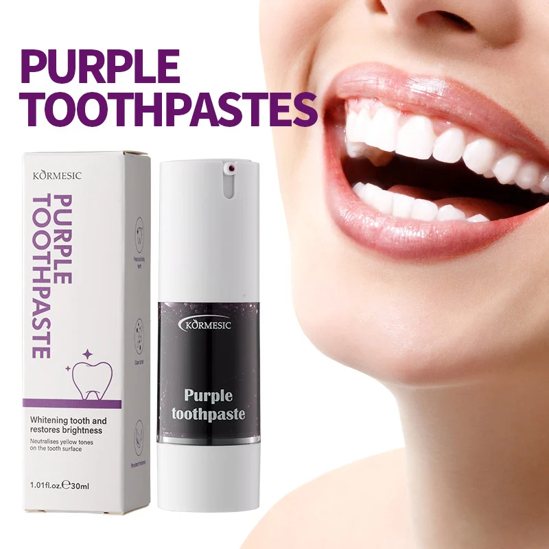 Purple Whitening Toothpaste for Bright Teeth & Fresh Breath - 30ml 8 purple whitening toothpaste spu807890183345 desc 8