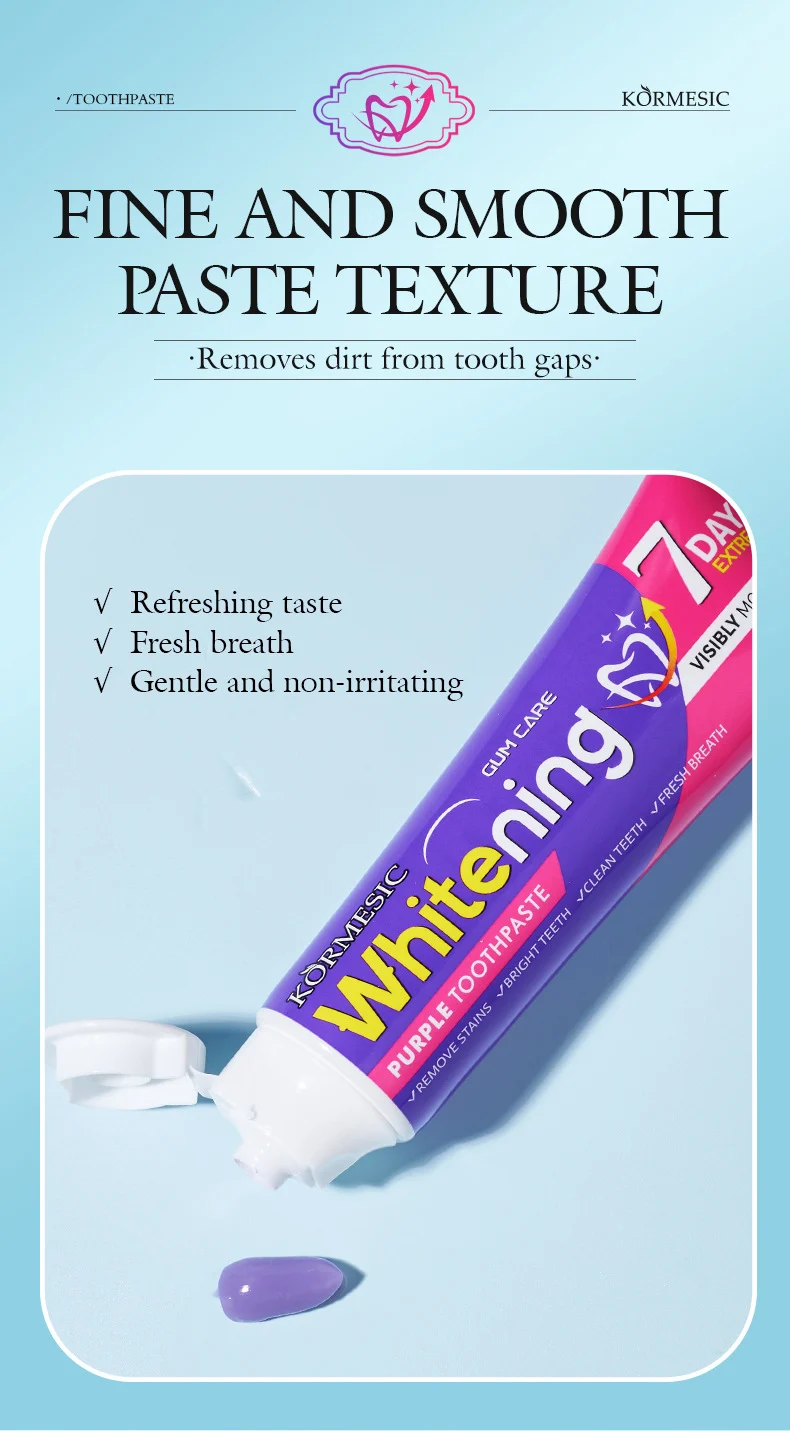 Purple Whitening Toothpaste - Advanced Stain Removal & Brightening, 100g 6 purple whitening toothpaste spu998510767541 desc 6