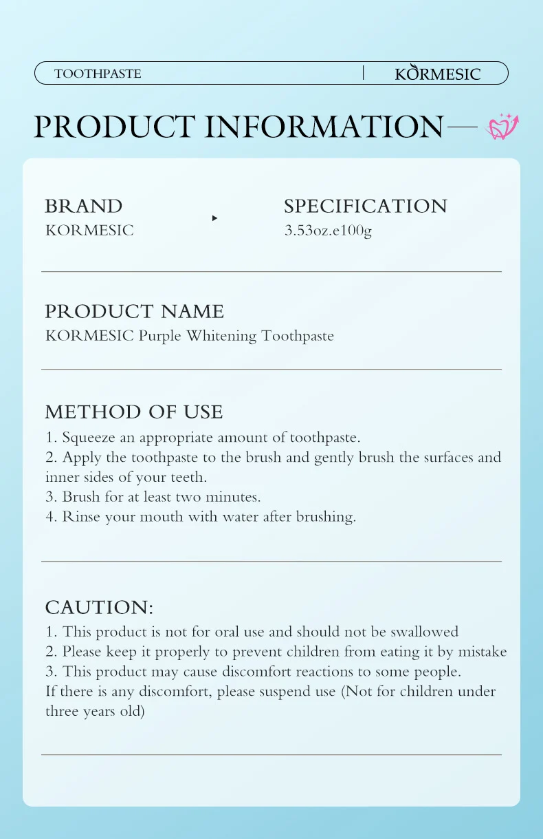 Purple Whitening Toothpaste - Advanced Stain Removal & Brightening, 100g 7 purple whitening toothpaste spu998510767541 desc 7