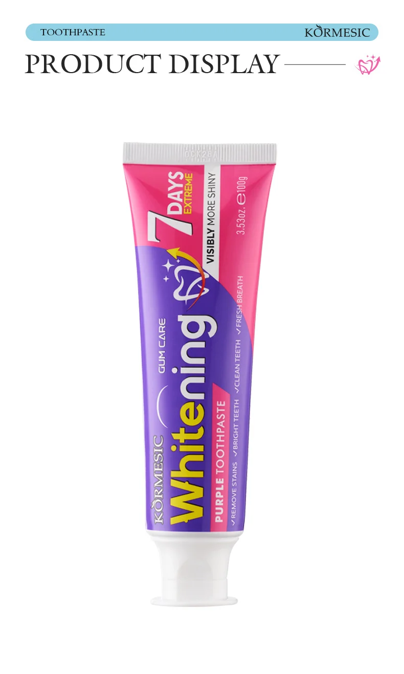 Purple Whitening Toothpaste - Advanced Stain Removal & Brightening, 100g 8 purple whitening toothpaste spu998510767541 desc 8