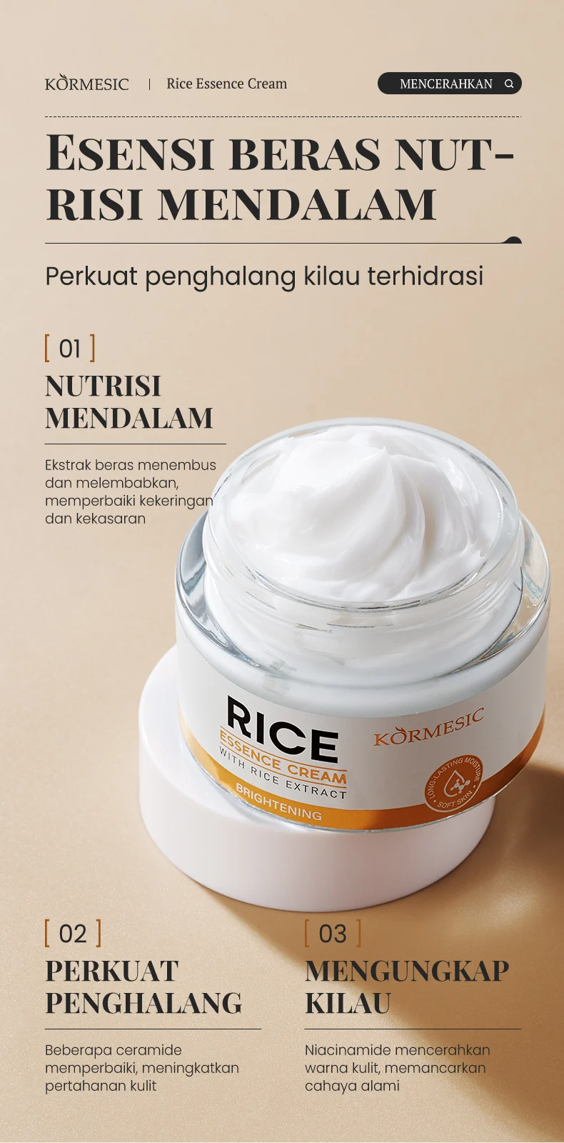 Rice Essence Cream - Hydrating & Brightening Face Moisturizer 3 rice essence moisturizing cream spu978752415132 desc 3