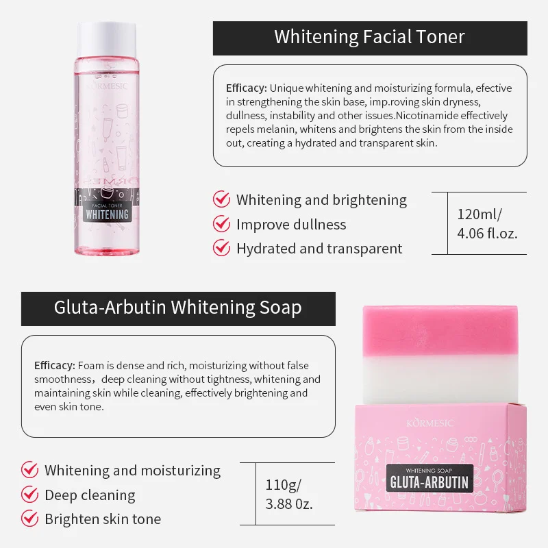Skin Brightening & Whitening Set with Toner, Cream, Sunscreen & Soap 2 skin brightening whitening set spu763007050559 desc 2
