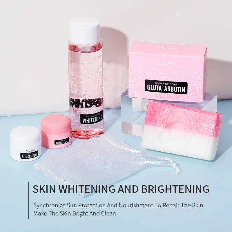 Skin Brightening & Whitening Set with Toner, Cream, Sunscreen & Soap 4 skin brightening whitening set spu763007050559 desc 4