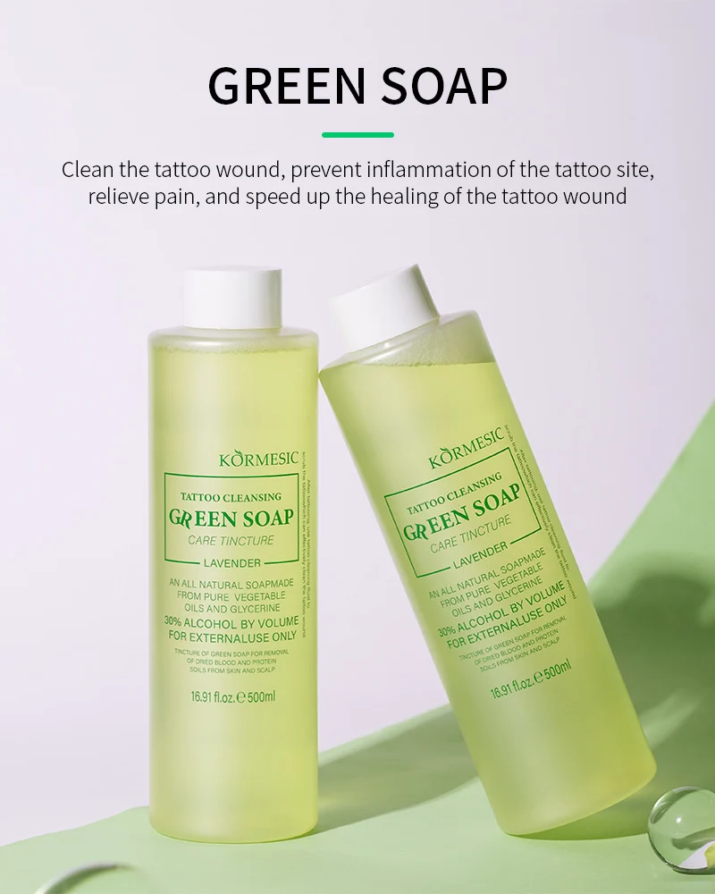 Tattoo Cleansing Green Soap - Lavender Care Tincture 500ml 1 tattoo cleansing soap spu841316838503 desc 1