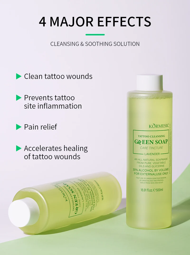 Tattoo Cleansing Green Soap - Lavender Care Tincture 500ml 3 tattoo cleansing soap spu841316838503 desc 3