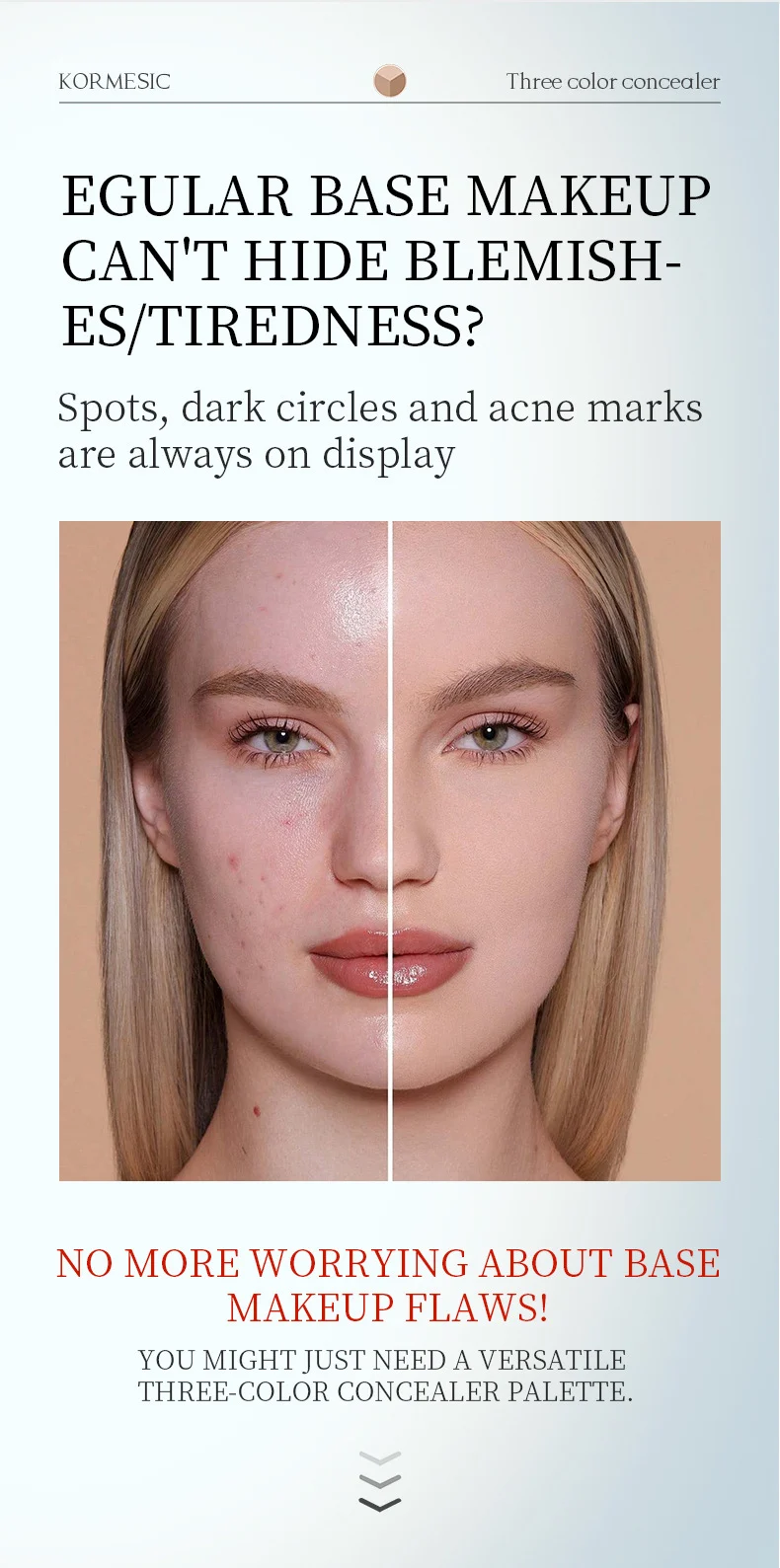 Tri-Color Concealer Palette - Waterlight Formula for Flawless Coverage 3 tri color concealer palette spu837009612526 desc 3