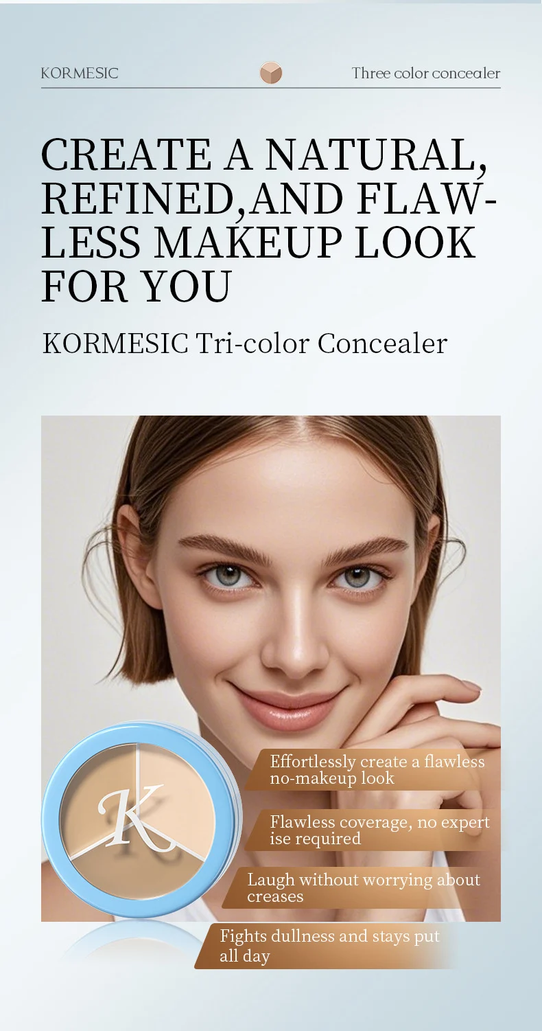 Tri-Color Concealer Palette - Waterlight Formula for Flawless Coverage 4 tri color concealer palette spu837009612526 desc 4