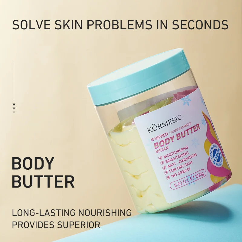 Whipped Rose Mango Body Butter for Dry Skin - Vegan & Brightening 1 whipped body butter spu892429150943 desc 1
