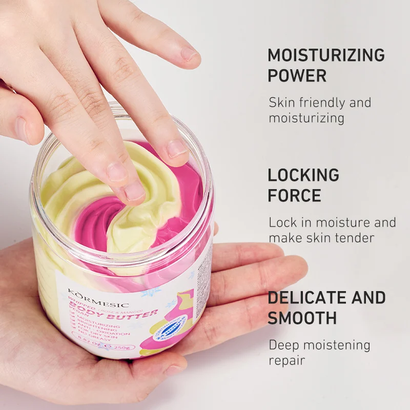 Whipped Rose Mango Body Butter for Dry Skin - Vegan & Brightening 3 whipped body butter spu892429150943 desc 3